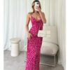 Satin Leopard Dress