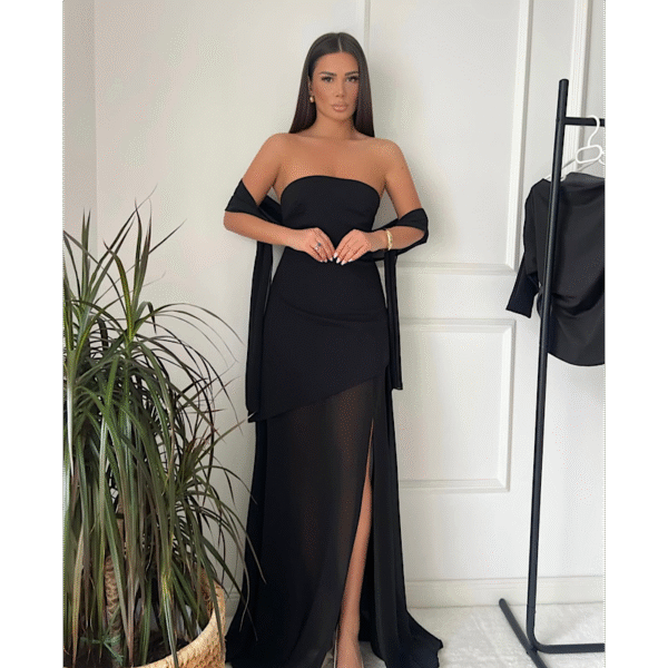 Victoria Black Tulle Chocker Dress - Image 2