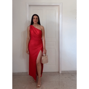 Sally Red Elastic Dress
