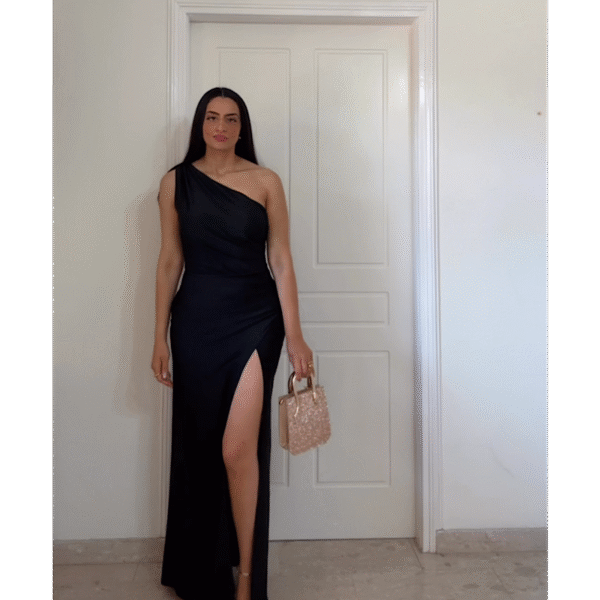 Sally Black Elastic Dress
