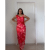Fuchsia Klelia X Gold Detail Mesh Dress - Image 2