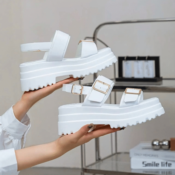 Platform White Sandals