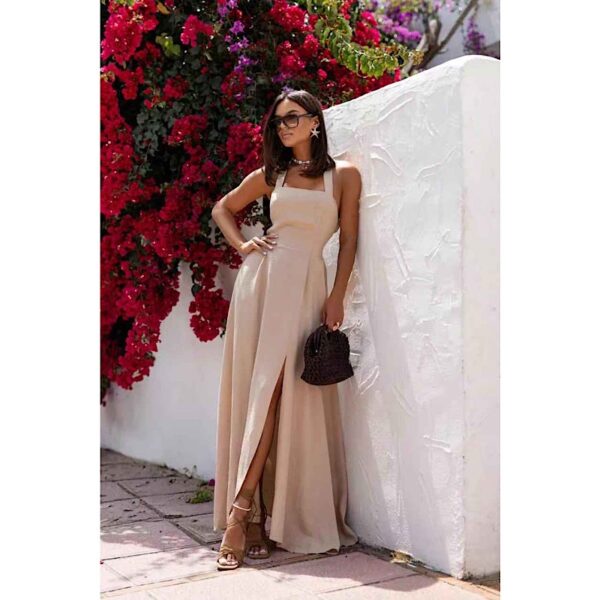 Melina Beige Dress - Image 2
