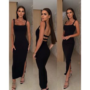 Christin Elastic Black Dress