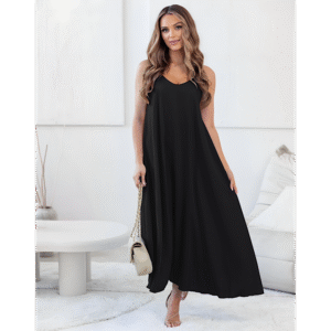 Veronica Loose Black Viscose Dress
