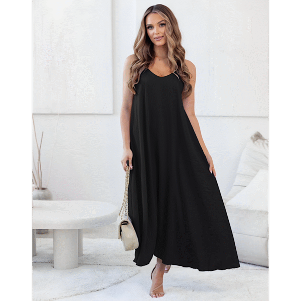 Veronica Loose Black Viscose Dress