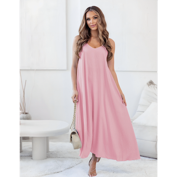 Veronica Loose Baby Pink Viscose Dress