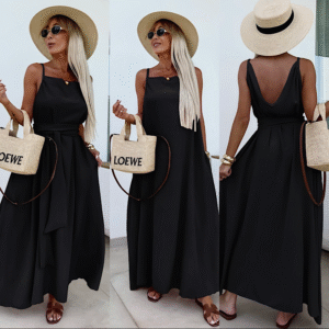 Eliza Loose Black Viscose Dress
