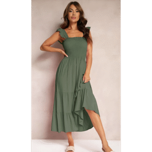 Khaki Midi Dress