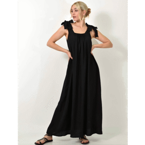 Rita Black Viscose Loose Dress