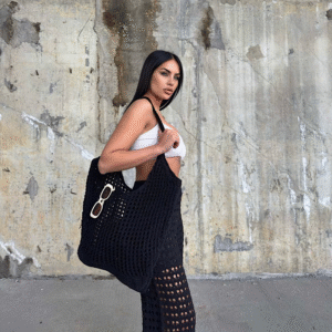 Black Brada Crochet Bag