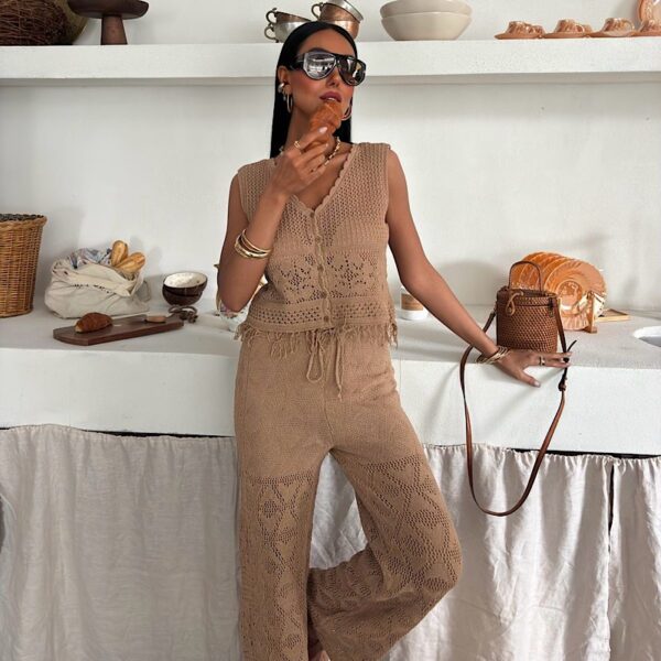 Chocolate Brown Crochet Set - Image 2