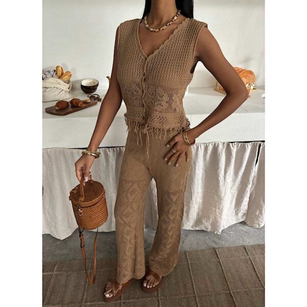 Chocolate Brown Crochet Set - Image 3