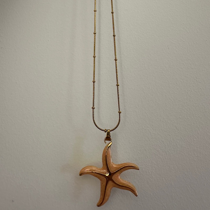 Peach Starfish Necklace