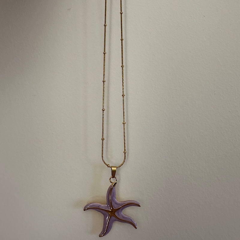 Lilac Starfish Necklace