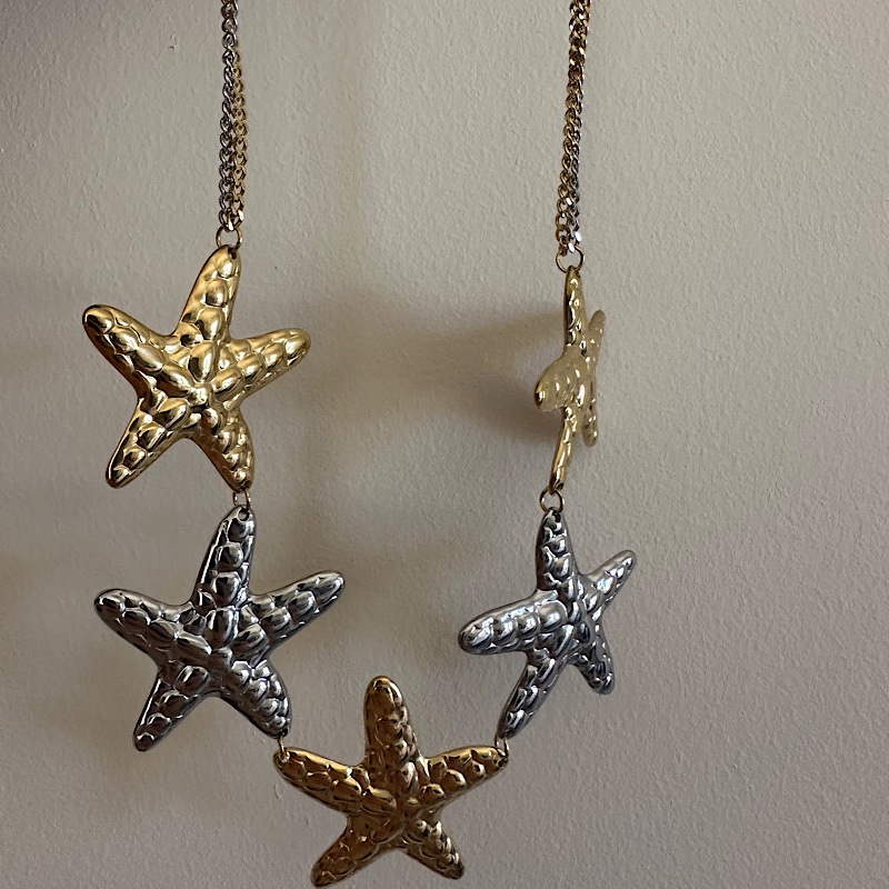 Gold n Silver Starfish Necklace