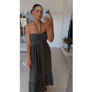 Erlanda Khaki Dress