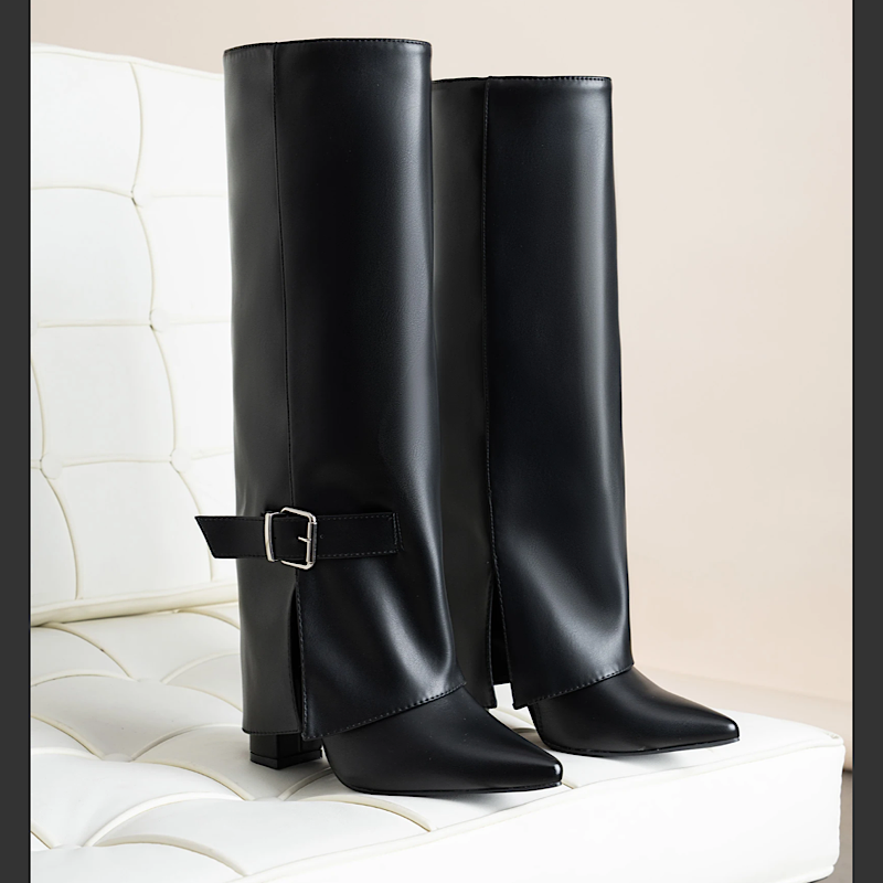 Knee High Buckle Boots - Image 2