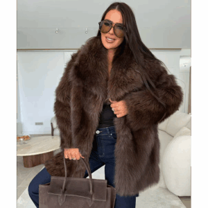 Gaby Brown Faux Fur Coat
