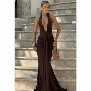 Cindy Brown Elastic Dress