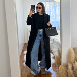 Gloria Black Long Coat