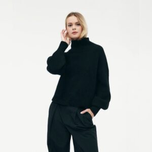Lia High Neck Black Jumper