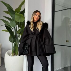 Black Oversized Elegant Cape