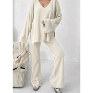 Ecru Spring Knit Oversized Set