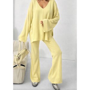 Yellow Spring Knit Oversized Set