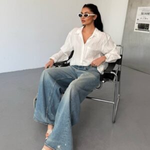 White Oversized Viscose Shirt