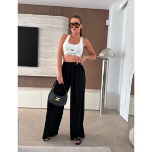 Black Loose Viscose Pants