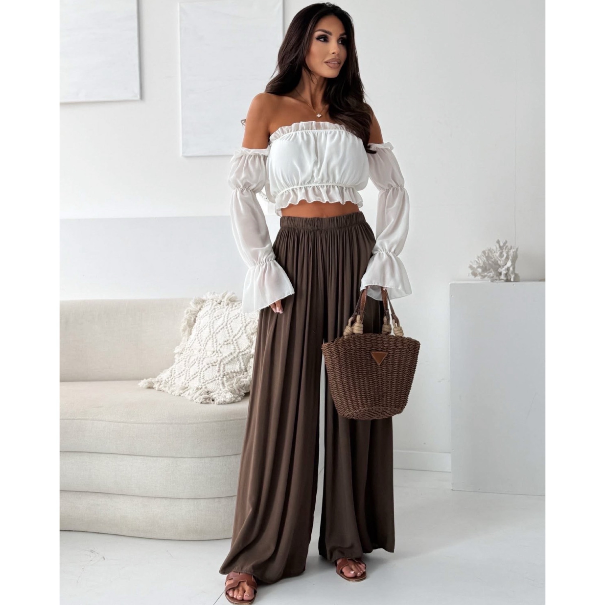 Chocolate Loose Viscose Pants