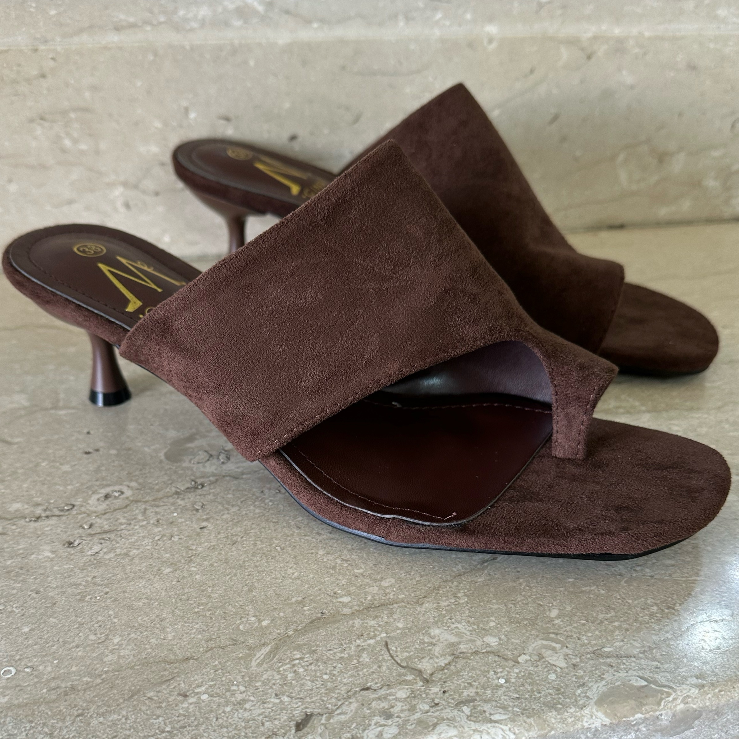 Suede Brown Mules