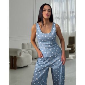 Denim Polka Dot Set