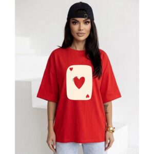 “Lucky in love” Cotton Oversized T-shirt