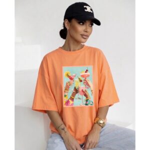 “Cocktails” Cotton Oversized T-shirt
