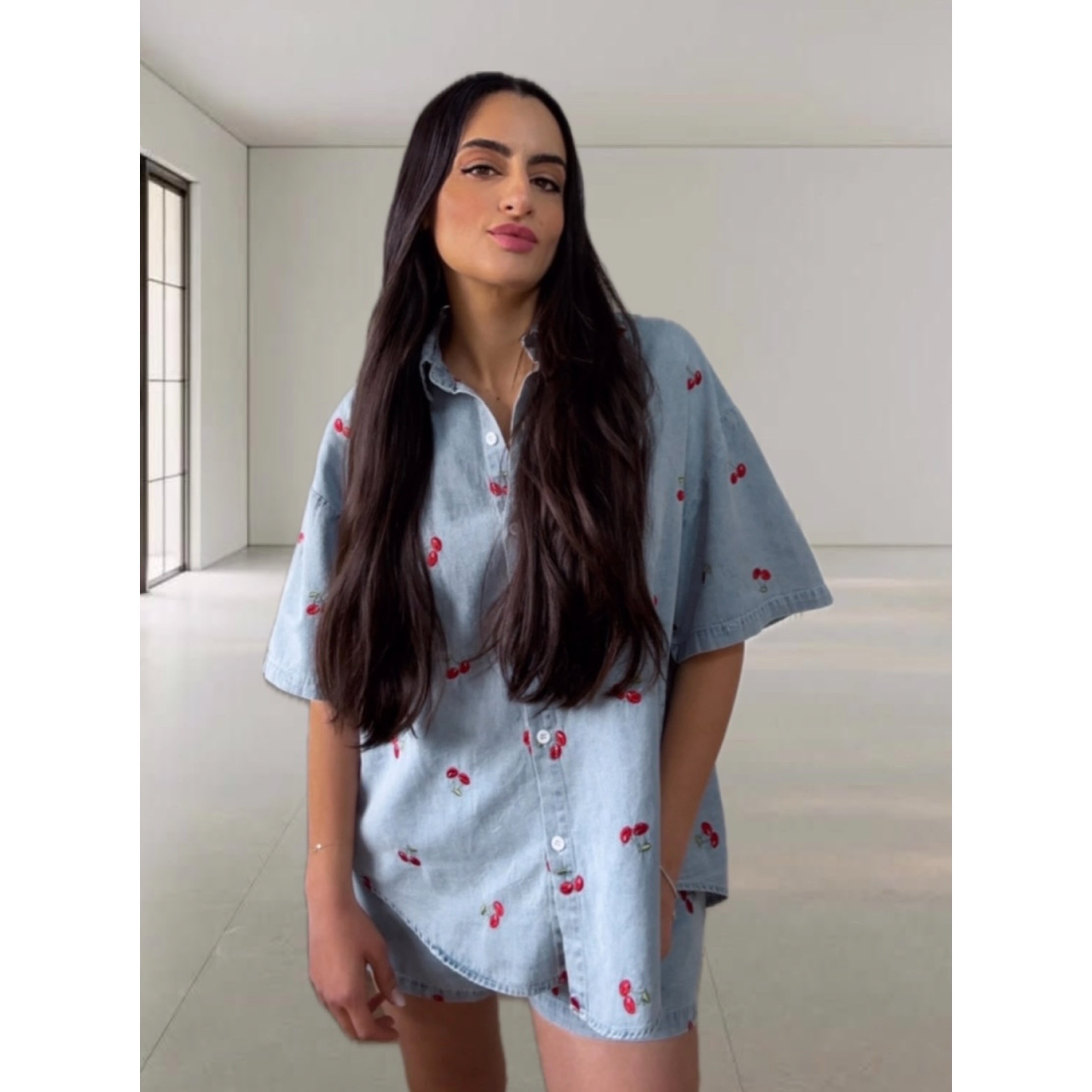 Cherry Denim Set