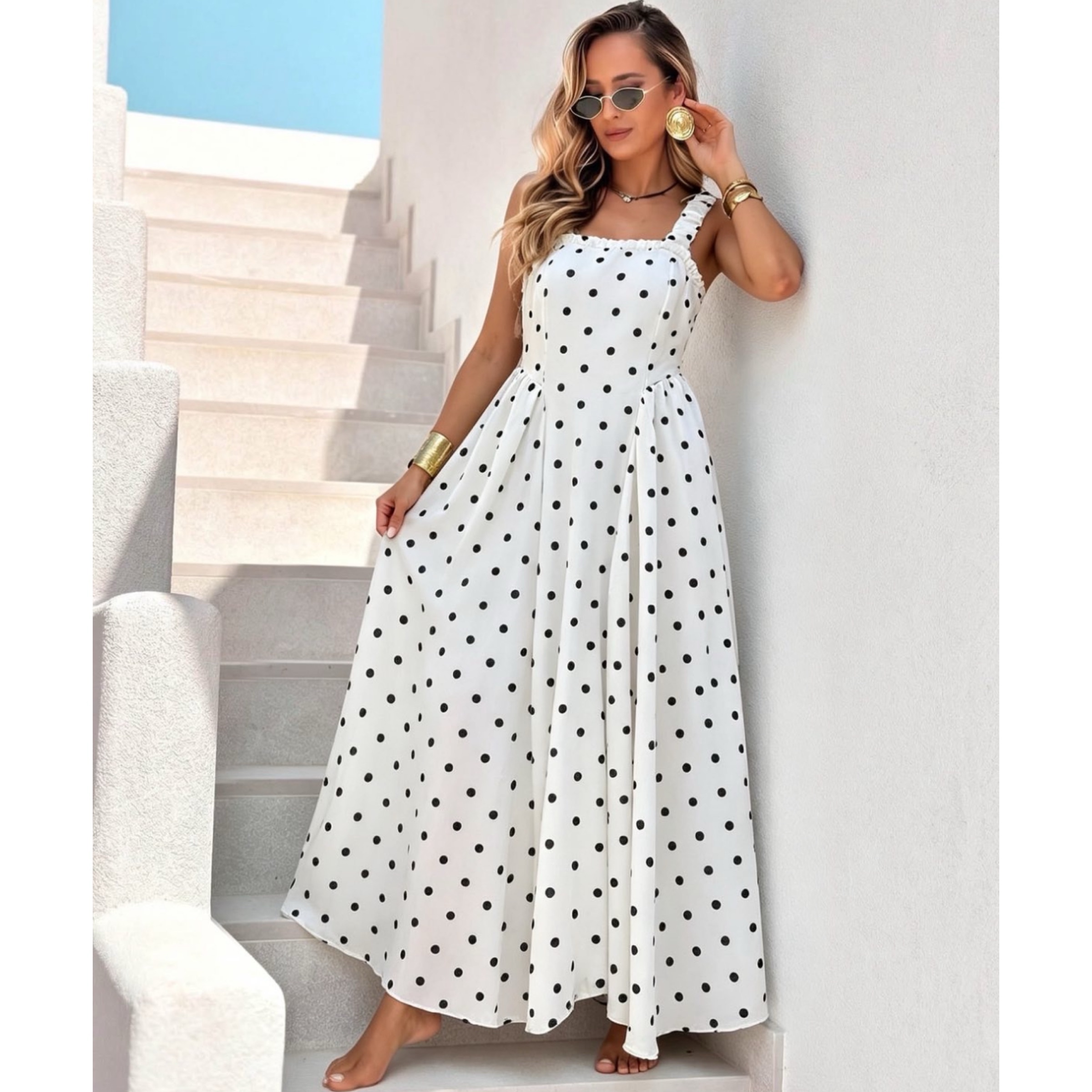 White Polka Dot Dress