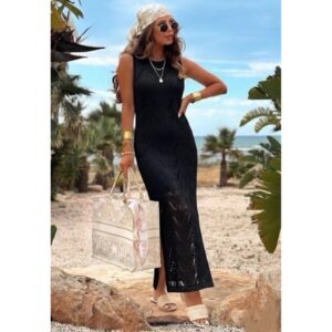 Eliza Black Crochet Dress