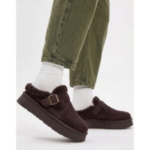Brown Platform Mules