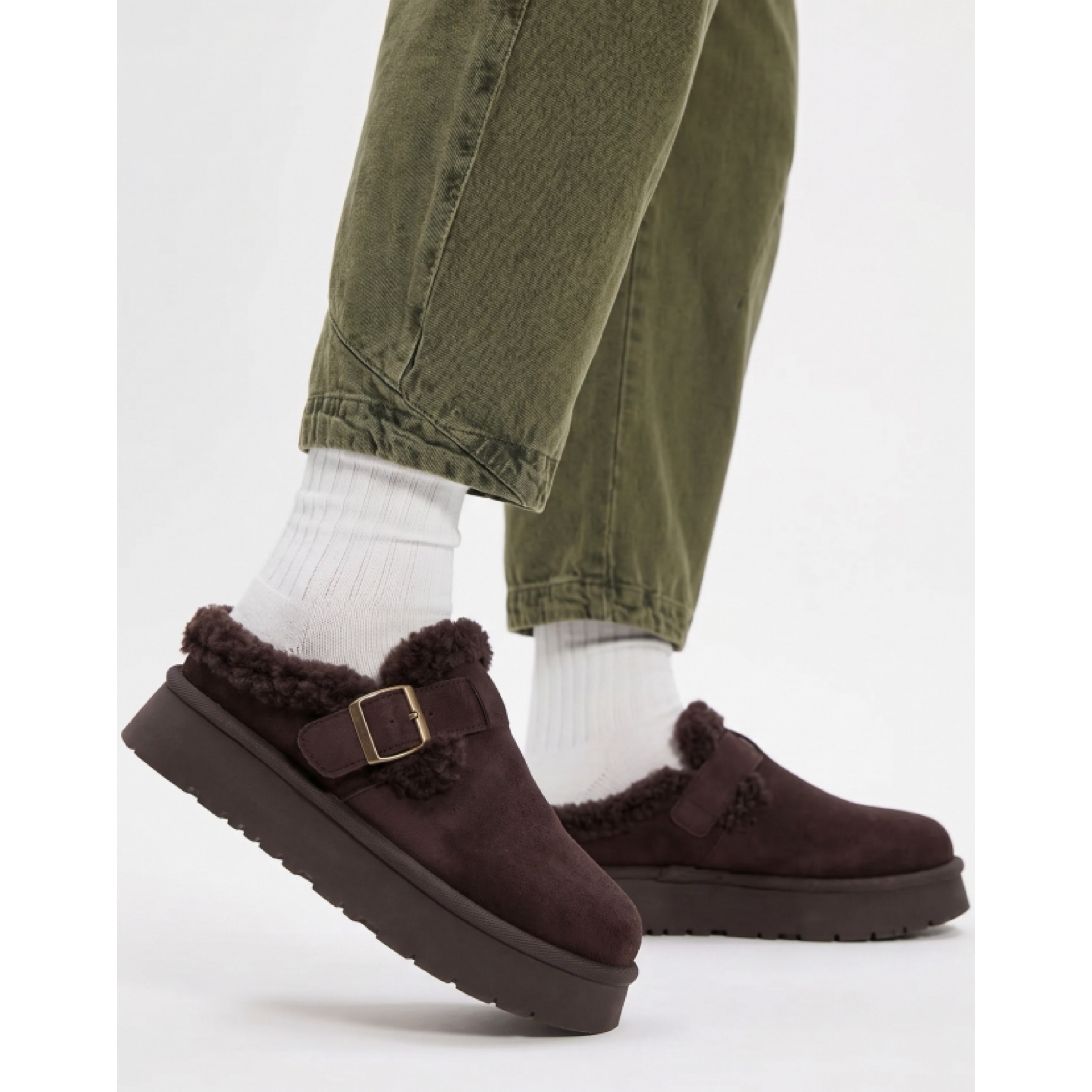 Brown Platform Mules