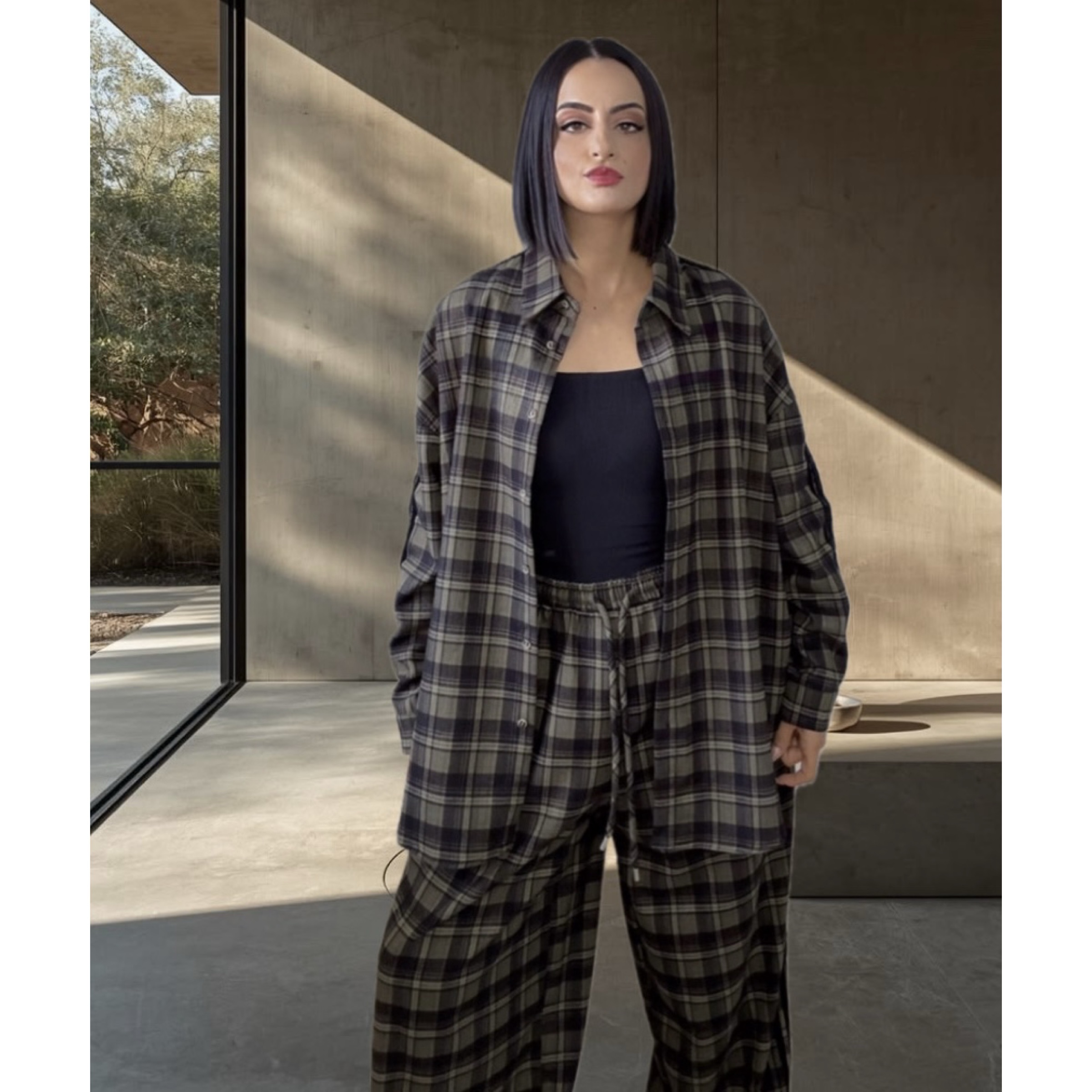 Plaid Loose Set